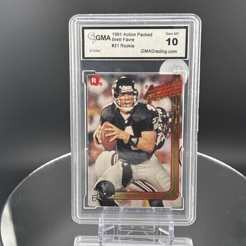 Brett Favre Vintage GMA 10 Rookie Card NFL Collector Card Authentic 1991 RC